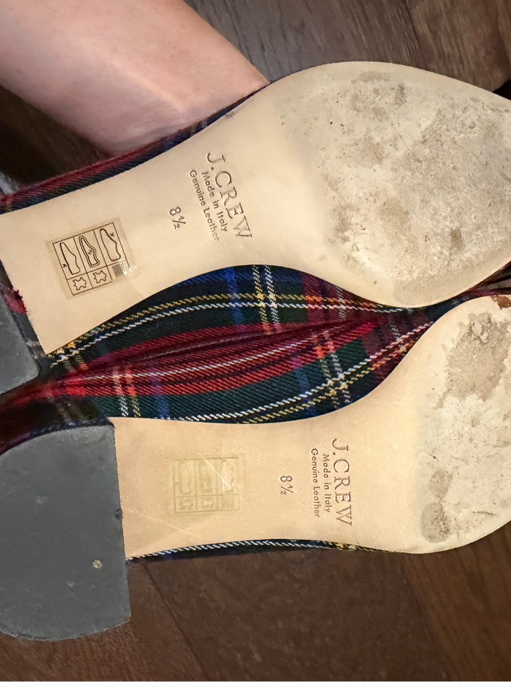 J.Crew collection Avery Christmas holiday plaid block heel pumps 8.5 - Picture 9 of 9